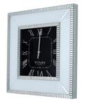 Duży elegancki biały zegar lustrzany z czarną tarczą glamour 43-068 w sklepie internetowym Sofer.pl