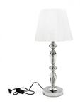 Lampa nocna stołowa glamour srebrno-biała 61-264 w sklepie internetowym Sofer.pl