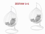 F-03 Fotel | Zestaw foteli ogrodowych | L+XL | Białe | Poduszki szare w sklepie internetowym Sklep.meblarz.pl