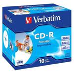 Verbatim CD-R, 43325, DataLife PLUS, 10-pack, 700MB, Super Azo, 52x, 80min., 12cm, Wide Printable, jewel box, Standard, do archiwi w sklepie internetowym a4XL.pl