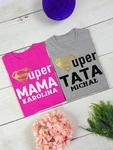 Zestaw koszulek dla Mamy i Taty komplet 2 szt. Super Mama Super Tata + imię w sklepie internetowym dirtyshop.pl