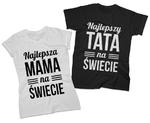 Zestaw koszulek dla Mamy i Taty komplet 2 szt. Najlepsza Mama i Tata na świecie w sklepie internetowym dirtyshop.pl