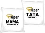 Zestaw poduszek dla Mamy i Taty komplet 2 sztuki Super Mama Tata + imię w sklepie internetowym dirtyshop.pl