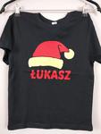 Koszulka dziecięca 7-8 czarna świąteczna czapeczka Łukasz w sklepie internetowym dirtyshop.pl