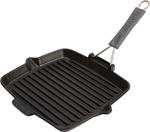 Staub - patelnia grillowa żeliwna kwadratowa czarna 24 cm x 24 cm w sklepie internetowym FrankHerbert.pl