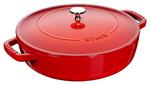 Staub - głęboka patelnia żeliwna Chistera czerwona 28 cm w sklepie internetowym FrankHerbert.pl