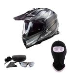 Kask LS2 MX436 Pioneer Evo Knight Titan White (okulary i kominiarka - GRATIS) w sklepie internetowym MaxMoto.pl