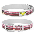 WauDog DESIGN DC - skórzana obroża biała - "Wonder Woman" w sklepie internetowym Canagan 