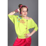 Bluzka dziecięca, młodzieżowa, do tańca, kimono, nietoperz SPONTANIC II lemon Rozmiar: 122-128 cm w sklepie internetowym Asport.pl