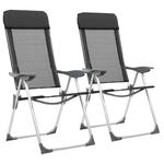 VidaXL Składane krzesła turystyczne, 2 szt., czarne, aluminiowe w sklepie internetowym SaleDay.pl