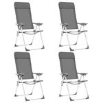 VidaXL Składane krzesła turystyczne, 4 szt., szare, aluminiowe w sklepie internetowym SaleDay.pl