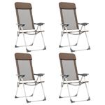 VidaXL Składane krzesła turystyczne, 4 szt., brązowe, aluminiowe w sklepie internetowym SaleDay.pl