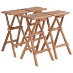 VidaXL Składane stołki barowe, 4 szt., lite drewno tekowe w sklepie internetowym SaleDay.pl