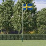 VidaXL Flaga Szwecji z masztem, 6,23 m, aluminium w sklepie internetowym SaleDay.pl
