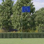 VidaXL Flaga Unii Europejskiej z masztem, 5,55 m, aluminium w sklepie internetowym SaleDay.pl