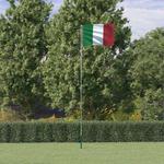 VidaXL Flaga Włoch z masztem, 5,55 m, aluminium w sklepie internetowym SaleDay.pl