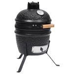 VidaXL Ceramiczny grill kamado z wędzarnią, 2-w-1, 56 cm, czarny w sklepie internetowym SaleDay.pl