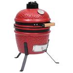 VidaXL Ceramiczny grill kamado z wędzarnią, 2-w-1, 56 cm, czerwony w sklepie internetowym SaleDay.pl