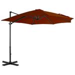 VidaXL Wiszący parasol ze słupkiem aluminiowym, terakotowy, 300 cm w sklepie internetowym SaleDay.pl