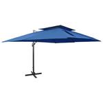 VidaXL Parasol wiszący z podwójną czaszą, lazurowy, 400x300 cm w sklepie internetowym SaleDay.pl