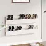 VidaXL Ścienne półki na buty, 2 szt., biały, 110x9x23 cm, sosna w sklepie internetowym SaleDay.pl