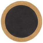 VidaXL Pleciony dywan, czarno-naturalny, 90 cm, juta, bawełna, okrągły w sklepie internetowym SaleDay.pl
