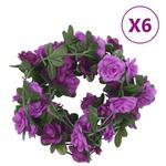 VidaXL Sztuczne girlandy kwiatowe, 6 szt., jasny fiolet, 240 cm w sklepie internetowym SaleDay.pl