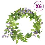 VidaXL Sztuczne girlandy kwiatowe, 6 szt., fioletowe, 200 cm w sklepie internetowym SaleDay.pl