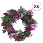 VidaXL Sztuczne girlandy kwiatowe, 6 szt., wiosenny jasny fiolet w sklepie internetowym SaleDay.pl