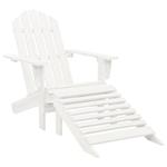 VidaXL Krzesło ogrodowe z podnóżkiem, drewniane, białe w sklepie internetowym SaleDay.pl