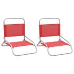 VidaXL Składane krzesła plażowe, 2 szt., czerwone, obite tkaniną w sklepie internetowym SaleDay.pl