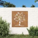 VidaXL Ogrodowa dekoracja ścienna, 55x55 cm, stal kortenowska, drzewo w sklepie internetowym SaleDay.pl