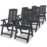 VidaXL Rozkładane krzesła ogrodowe, 6 szt., plastikowe, antracytowe w sklepie internetowym SaleDay.pl