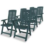 VidaXL Rozkładane krzesła ogrodowe, 6 szt., plastikowe, zielone w sklepie internetowym SaleDay.pl