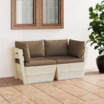 VidaXL Ogrodowa sofa 2-osobowa z palet, z poduszkami, drewno świerkowe w sklepie internetowym SaleDay.pl