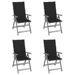 VidaXL Rozkładane krzesła ogrodowe z poduszkami, 4 szt., lita akacja w sklepie internetowym SaleDay.pl