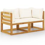 VidaXL 2-osobowa ławka ogrodowa z kremowymi poduszkami w sklepie internetowym SaleDay.pl