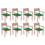 VidaXL Sztaplowane krzesła ogrodowe z poduszkami, 8 szt., tekowe w sklepie internetowym SaleDay.pl