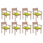 VidaXL Sztaplowane krzesła ogrodowe z poduszkami, 8 szt., tekowe w sklepie internetowym SaleDay.pl