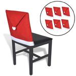 VidaXL Pokrowce na oparcia krzeseł w kształcie czapki Mikołaja, 6 szt. w sklepie internetowym SaleDay.pl