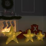 VidaXL Dekoracja świąteczna: 3 gwiazdy, złota siatka z LED w sklepie internetowym SaleDay.pl