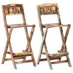 VidaXL Składane krzesła barowe do ogrodu, 2 szt., drewno z odzysku w sklepie internetowym SaleDay.pl