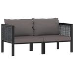 VidaXL 2-osobowa sofa ogrodowa z poduszkami, antracytowa, polirattan w sklepie internetowym SaleDay.pl