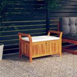 VidaXL Ogrodowa ławka ze schowkiem i poduszką, 91 cm, drewno akacjowe w sklepie internetowym SaleDay.pl