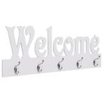 VidaXL Wieszak ścienny na płaszcze WELCOME, biały, 74 x 29,5 cm w sklepie internetowym SaleDay.pl