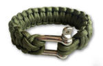 Bransoletka PARACORD SURVIVAL szekla 23 cm L olive w sklepie internetowym Baza44.pl