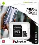 Karta pamięci Kingston Canvas Select Plus 256GB 100MB microSDXC CL10 + SD Adapter w sklepie internetowym sklepsatelitarny.pl