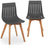 Krzesło plastikowe z drewnianymi nogami do domu gabinetu do 150 kg 2 szt. szare w sklepie internetowym Hurtownia Przemysłowa