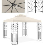 Pawilon ogrodowy altana z ornamentem składana 3 x 3 x 2.6 m kremowy w sklepie internetowym Hurtownia Przemysłowa