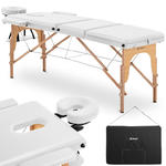 Stół łóżko do masażu drewniane przenośne składane Marseille White do 227 kg białe w sklepie internetowym Hurtownia Przemysłowa